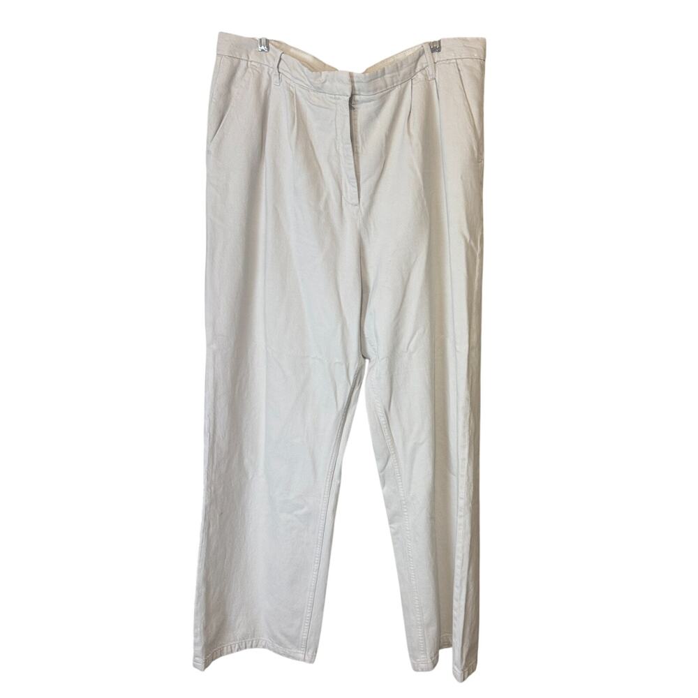 Abercrombie & Fitch Ivory Wide Leg Pants Jeans 16L/33 Long Tall Baggy high rise